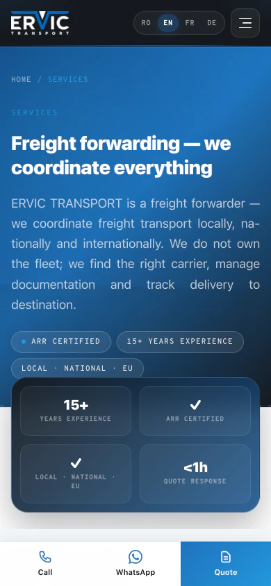 Ervic Transport — mobile